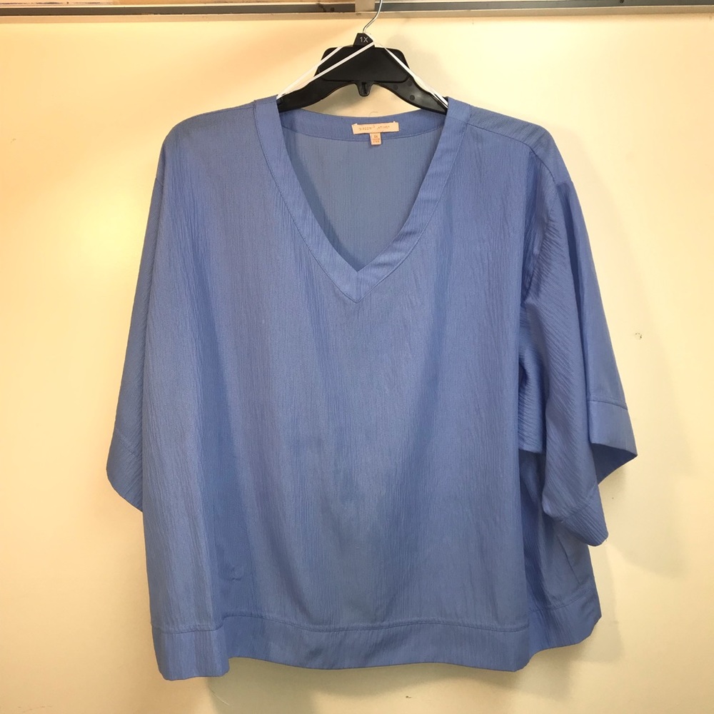Plus size beautiful and comfortable blouse in a periwinkle blue. 1X